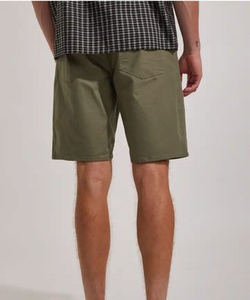 Volcom Modown Canvas 5 Pocket Mens Short - Army Green Combo